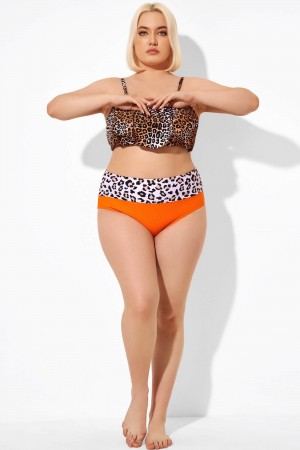 Bas de maillot de bain imprimé léopard à la mode pour femme